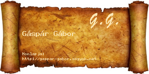 Gáspár Gábor névjegykártya