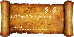 Gáspár Gábor névjegykártya