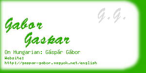 gabor gaspar business card